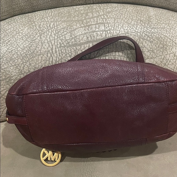 Michael Kors Burgundy Satchel with Gold Accents - Picture 5 of 9